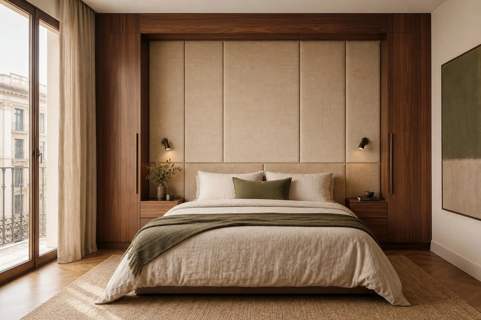 Concepto visual de cabecero y mobiliario de dormitorio a medida